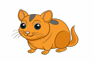 Cartoon Mouse Vector Kawaii Art in illustration on white Background