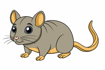 Cartoon Mouse Vector Kawaii Art in illustration on white Background