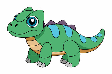 Cartoon Crocodile Vector Kawaii Art in illustration on white Background