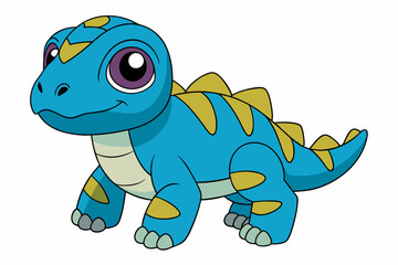 Cartoon Crocodile Vector Kawaii Art in illustration on white Background