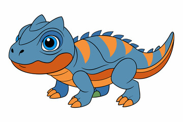 Cartoon Crocodile Vector Kawaii Art in illustration on white Background