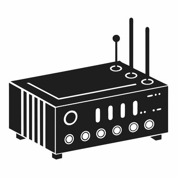 black router with antennas clip art preview