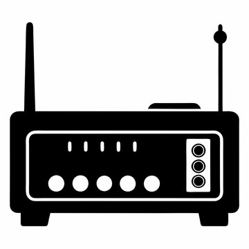 black router with antennas clip art preview