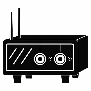 black router with antennas clip art preview