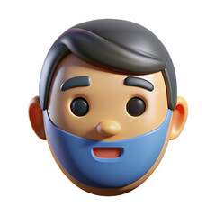 3D Render of a Smiling Man with a Beard 