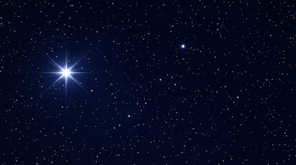Obraz premium A shining star in the night sky
