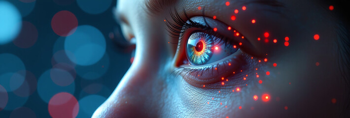 cyber eye circuits blend futuristic tech concepts various background