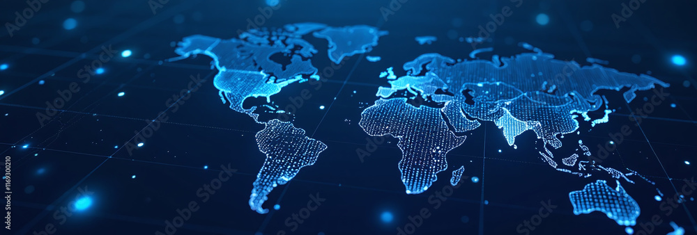Poster dark blue tech web banners feature vector designs futuristic hud elements map
