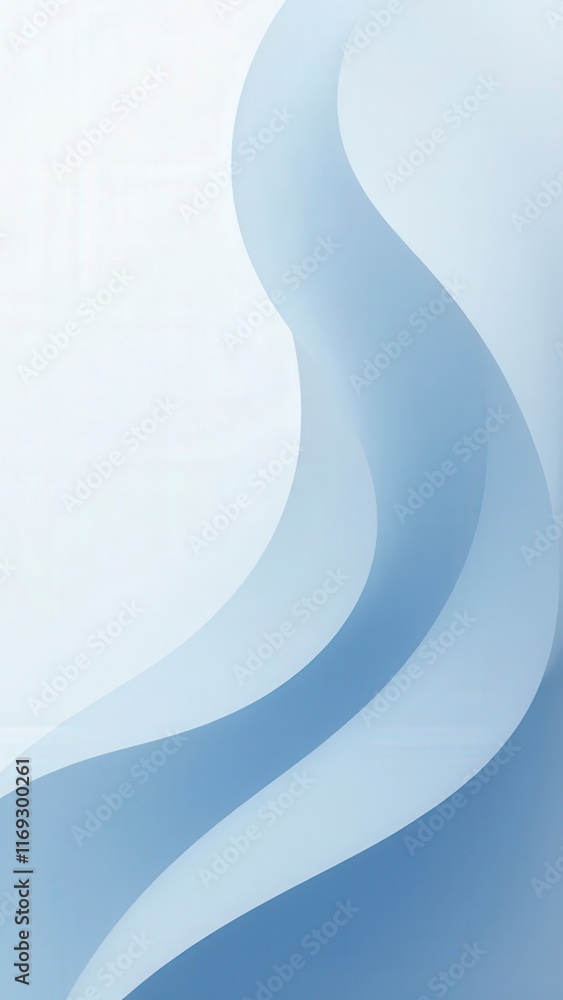 Poster abstract blue wavy lines creating a modern and elegant background. soft gradient waves flowing grace