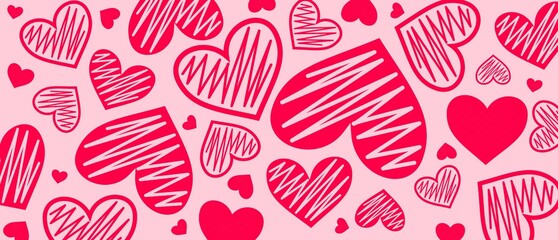Love cartoon hearts Valentine's Day background