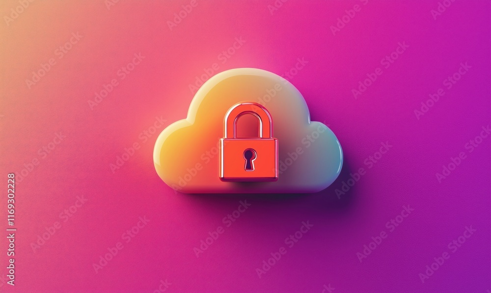 Aufkleber cloud security icon with padlock symbolizing data protection and privacy in digital environment
