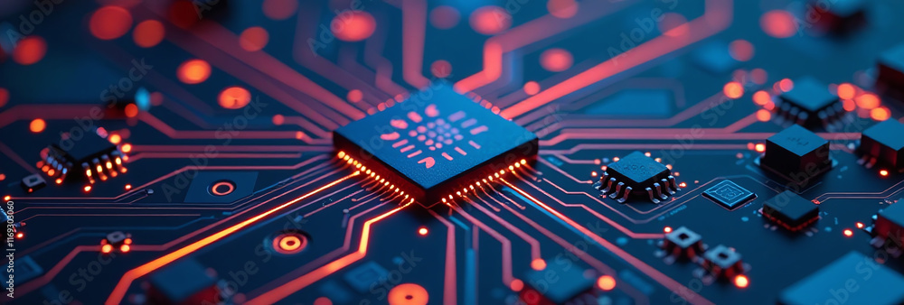 Poster electronic circuit design uses vector technology improved performance efficiency modern