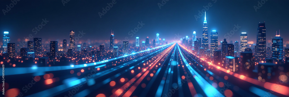 Poster future technology integrates electric telecom concepts abstract vector representing current digital 