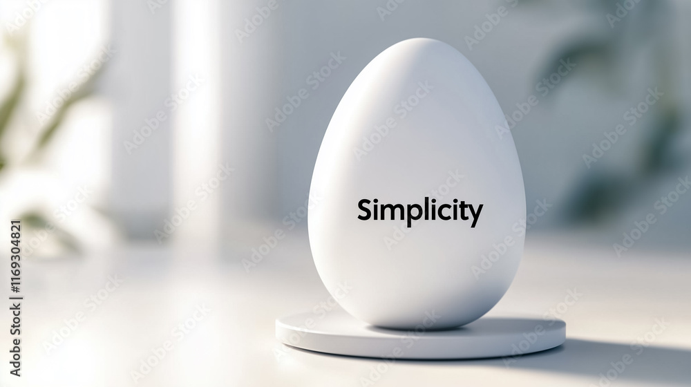 Poster clean lines and soft colors unite in a minimalist design featuring an easter egg that embodies the e