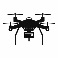 Smart Agriculture Drone Silhouette Vector