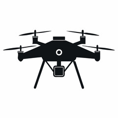 Smart Agriculture Drone Silhouette Vector