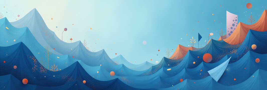 geometric shapes create abstract dynamic design serene blue visual background artistic composition