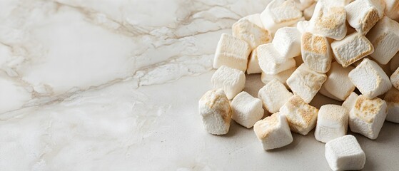 Three marshmallows are on sticks