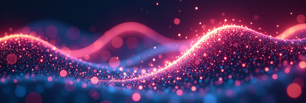 glowing particle wave design concept incorporates unique visuals otherworldly aesthetic various artistic