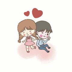 Little couple on a bright day