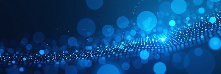 high tech design features abstract dots bright blue background modern innovative computer graphics © Galeno