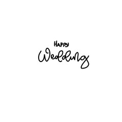 Happy Wedding Text Lettering