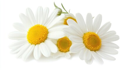 Obraz premium Fresh White Daisies with Bright Yellow Centers in Bright Light
