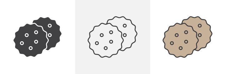 Crackers icons in black and colored versions