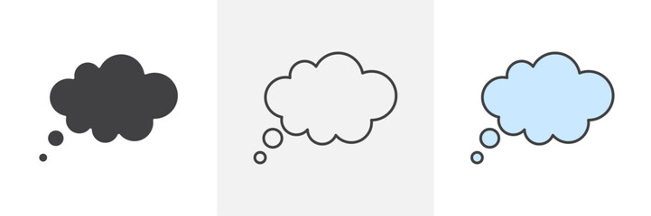 Dream cloud icons in black and colored versions