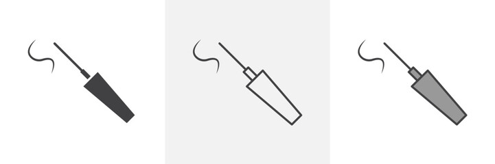 Eyeliner brush icons in black and colored versions