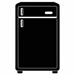 Smart Refrigerator Silhouette Vector Art