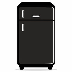 Smart Refrigerator Silhouette Vector Art