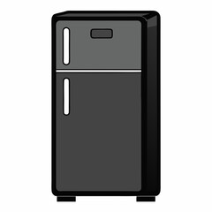 Smart Refrigerator Silhouette Vector Art