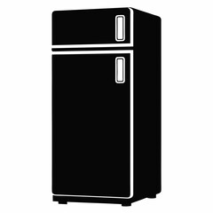 Smart Refrigerator Silhouette Vector Art