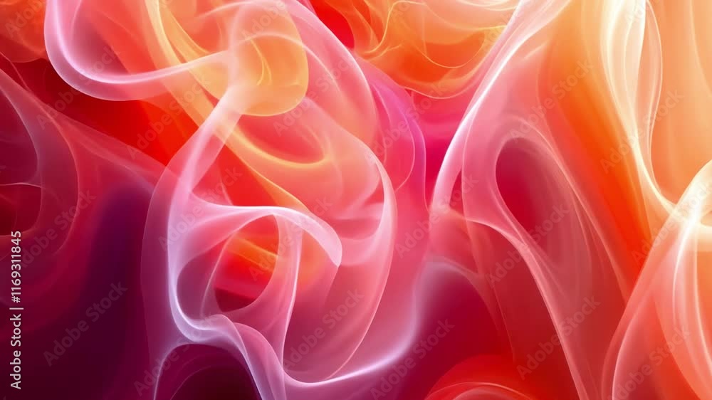 Aufkleber this dynamic display features flowing abstract shapes and vibrant colors that evoke feelings of warm
