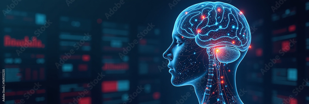 Poster modern ai uses advanced technologies intelligent machine learning