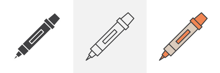 Marker icons in black and colored versions