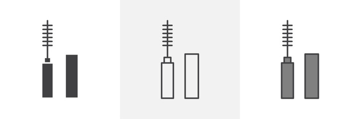 Mascara icons in black and colored versions