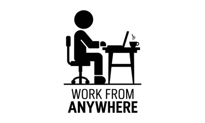 work form home vector clipart icon graphics