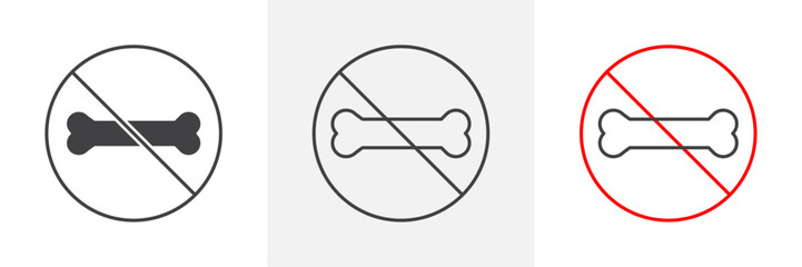 No bones sign vector in black and colored versions