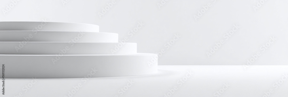 Aufkleber monotone light empty concave surface vector geometrical background subtle minimalist style illustrat