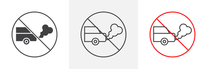 No exhaust gases sign vector in black and colored versions