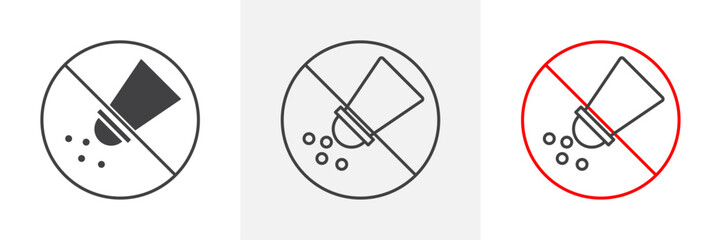 No salt sign vector in black and colored versions
