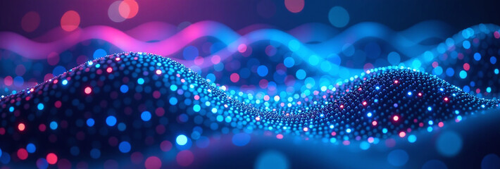 neon lights set vibrant mood clubs parties blue black spectrum visuals abstract wave technology