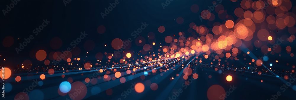Poster particles lines dark abstract background create visually striking technological