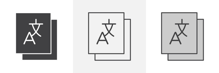 Translation icons in black and colored versions