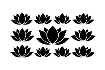 Decorative Lotus Flower Silhouettes Pack