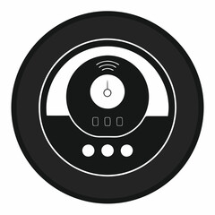 Smart Thermostat Silhouette Vector Art