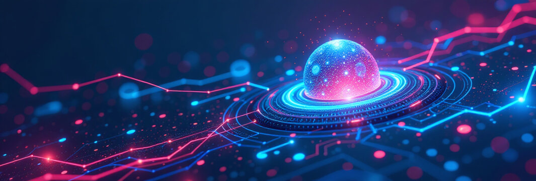 science tech combine internet graphics unique visual style vector