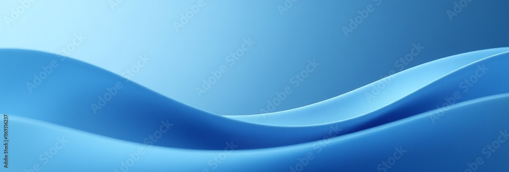 Poster smooth abstract blue curves subtle design element created blurred lines soothing blue